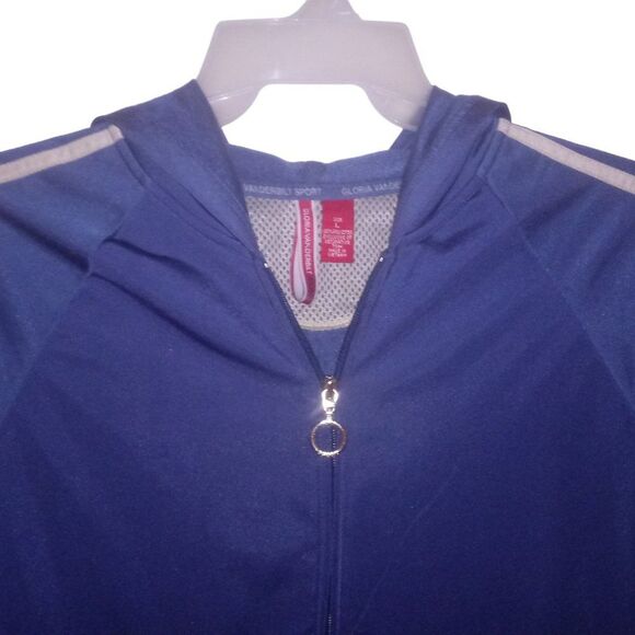 GLORIA VANDERBILT SPORT women's large vintage full zip hooded activewear jacket - Picture 2 of 11